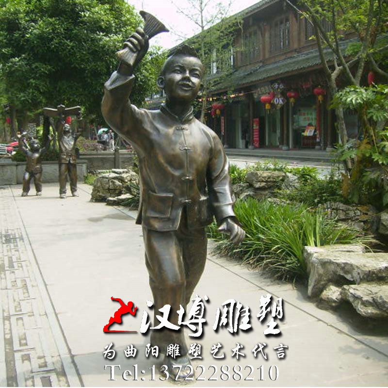 放风筝雕像,人物铜雕,铸铜雕塑加工厂