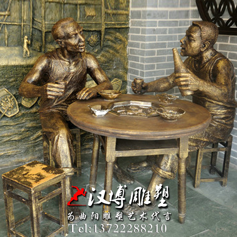 重庆火锅雕塑,人物雕像,玻璃钢铜雕