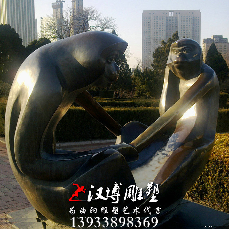 玻璃钢铜雕,十二生肖雕塑,猴动物雕塑