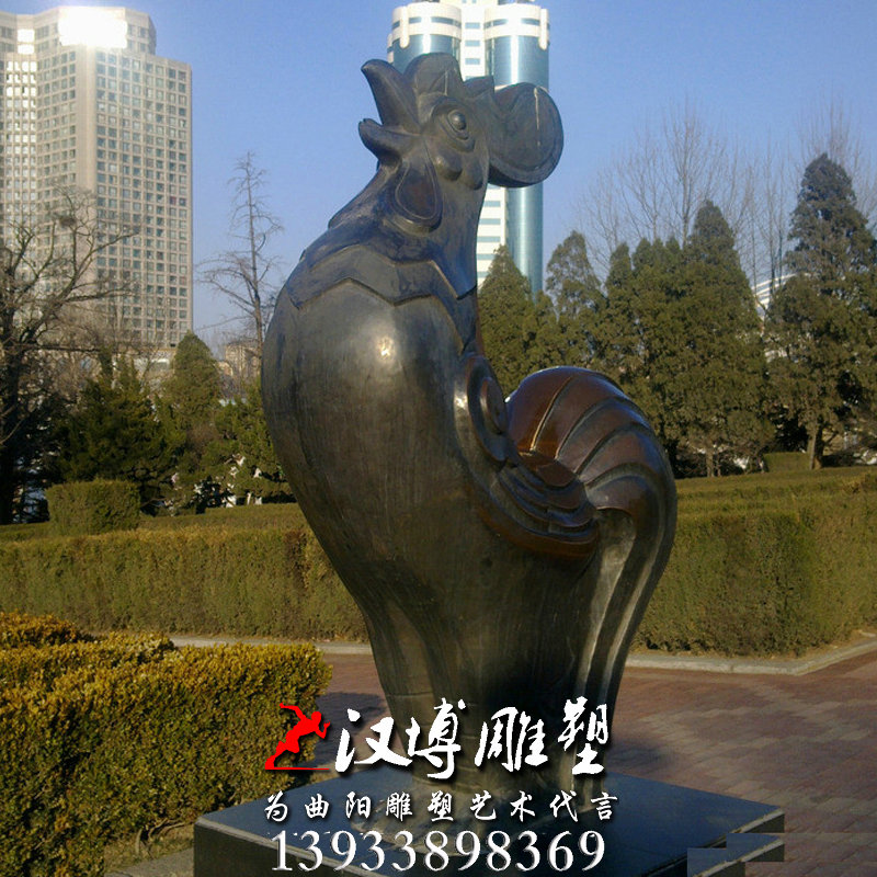 玻璃钢铜雕,公鸡动物雕塑,十二生肖雕塑