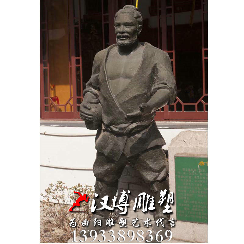 酒坛人物雕像,玻璃钢铜雕,民俗小品雕塑