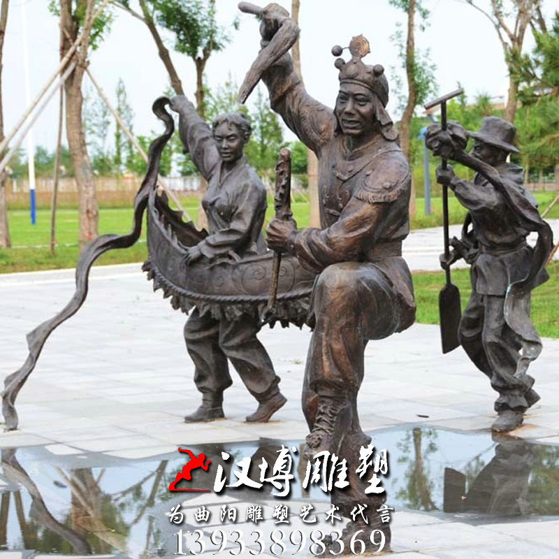 人物雕像,扭秧歌雕塑,玻璃钢铜雕