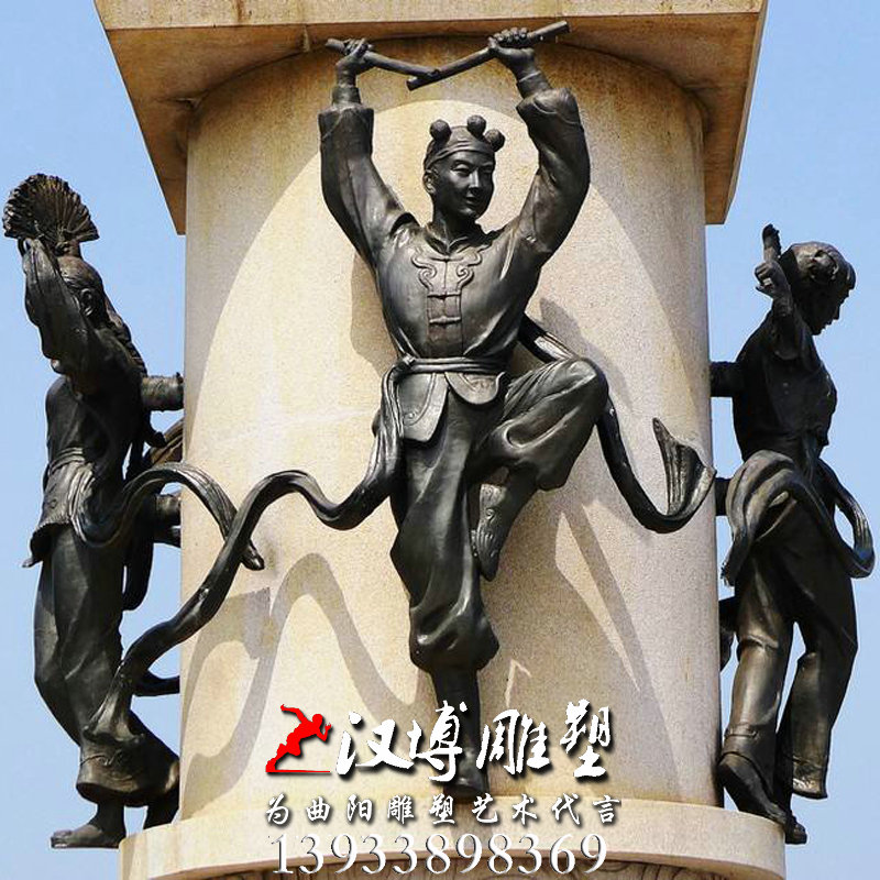 玻璃钢铜雕,扭秧歌雕塑,人物雕像