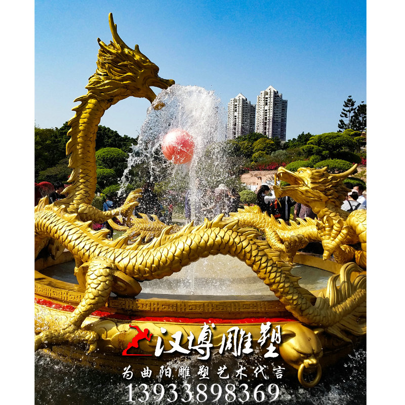 金龙雕像,玻璃钢铜雕,大型广场雕塑