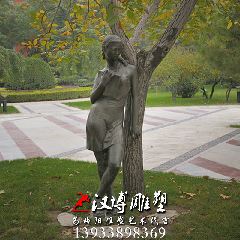学生人物雕像, 玻璃钢铜雕,校园文化雕塑