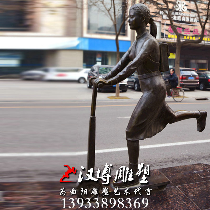 滑板雕塑,人物雕像,玻璃钢铜雕