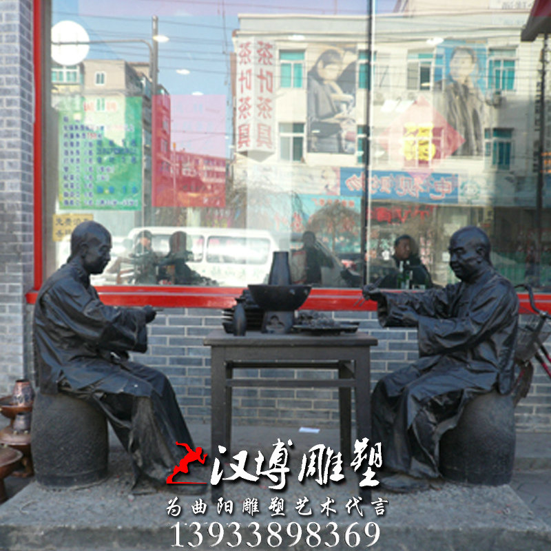 火锅店雕塑,玻璃钢铜雕,人物雕像
