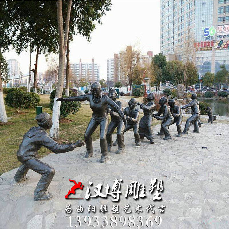 人物雕像,玻璃钢铜雕,童趣主题雕塑