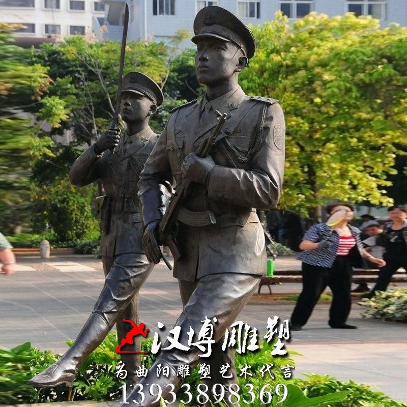 建筑景观雕塑,军人人物雕像,玻璃钢铜雕