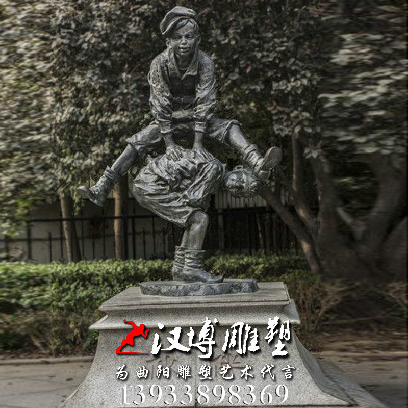 玻璃钢铜雕,跳高人物雕像,园林景观雕塑