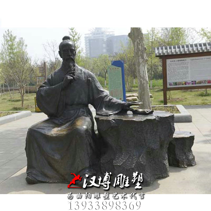 扁鹊人物雕像,玻璃钢铜雕,园林景观雕塑