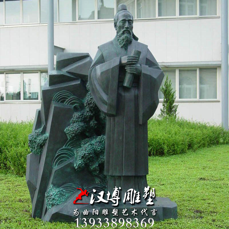 玻璃钢铜雕,大型广场雕塑,扁鹊人物雕像