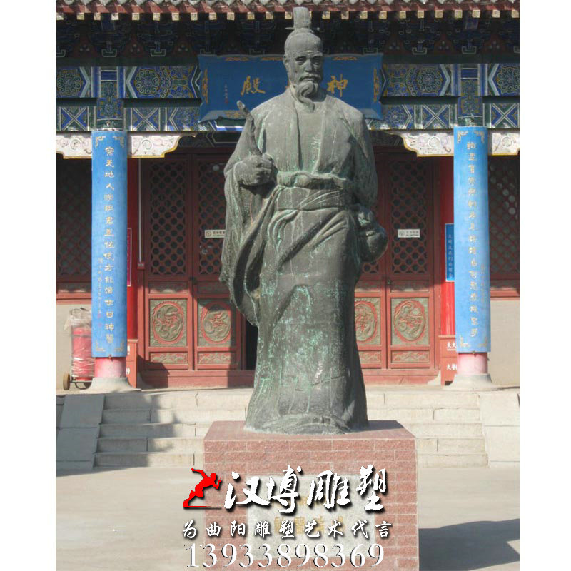 玻璃钢铜雕,扁鹊人物雕像,大型广场雕塑
