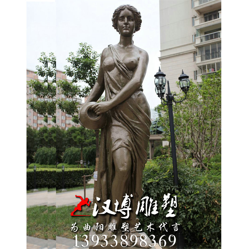 女性人物雕像,户外小区雕塑,玻璃钢铜雕