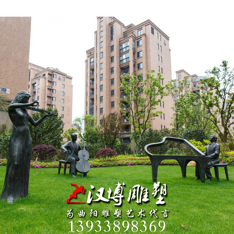 玻璃钢铜雕,人物雕像,音乐主题雕塑