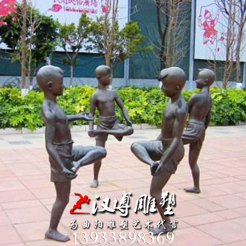 玻璃钢铜雕,人物雕像,童趣主题雕塑