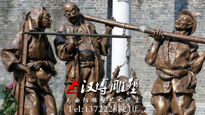 步行街铜雕,人物铜雕,园林景观雕塑
