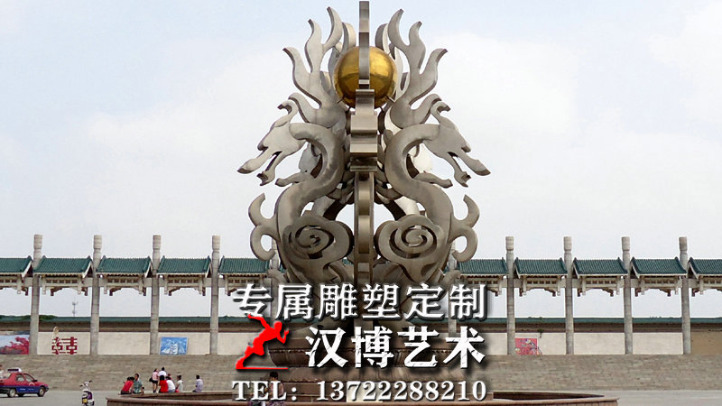 大型不锈钢雕像,传统神话龙雕塑,民俗龙雕塑