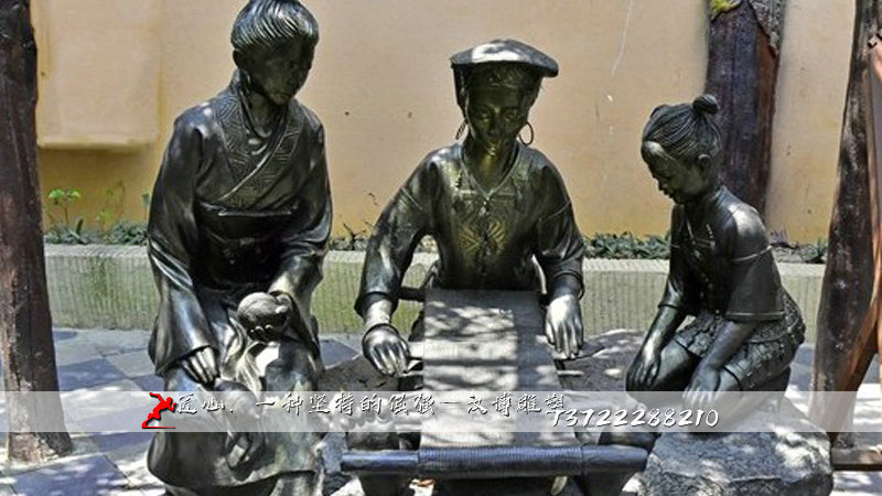 黄道婆雕塑,铸铜人物雕像,铸铜雕塑厂家