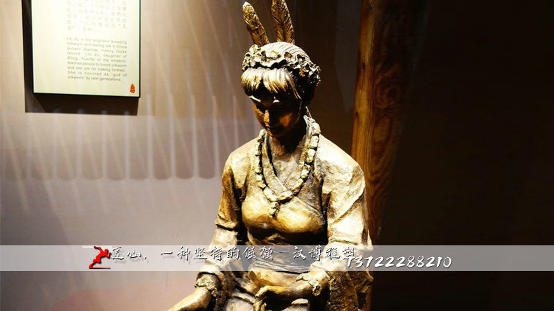 嫘祖养蚕雕塑,纯铜人物雕像,铸铜雕塑厂家