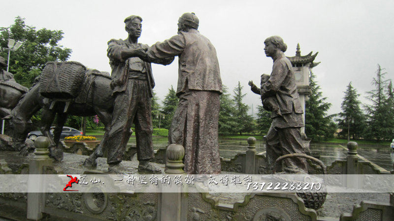 民间生活雕塑,铸铜人物雕像,铸铜雕塑厂家