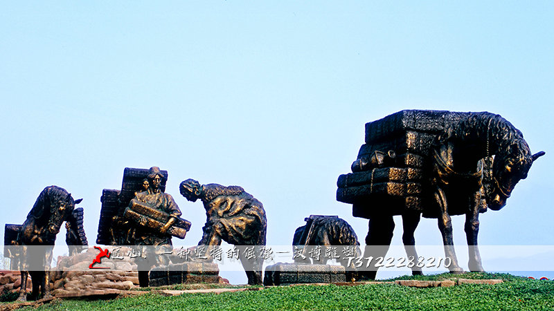 铸铜雕塑,茶马古道雕塑,人物铜雕