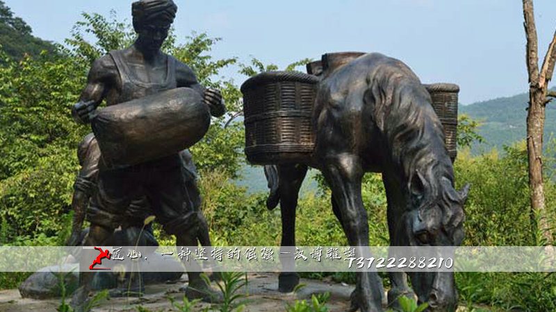 马雕塑,人物铜雕,铸铜雕塑