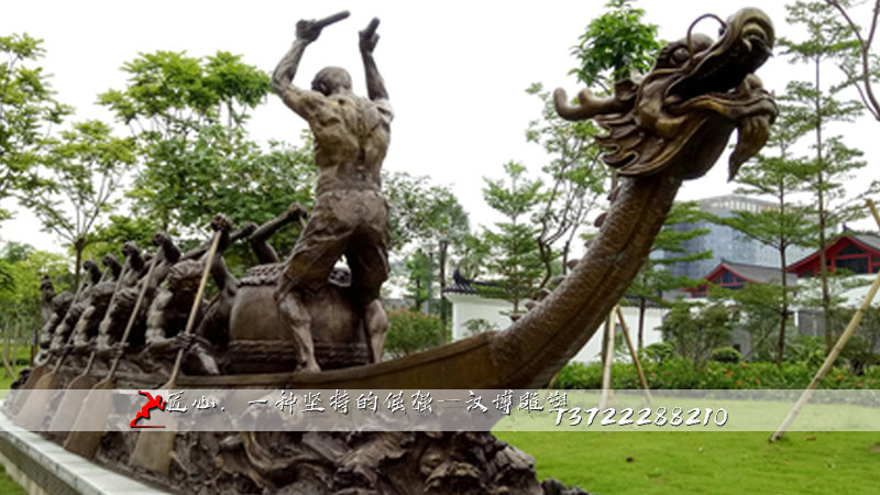 赛龙舟铜雕,铸铜人物雕像,黄铜雕塑