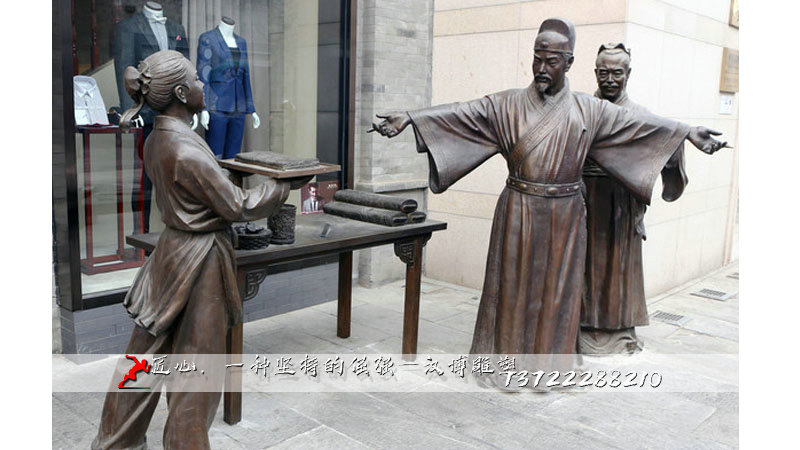 量衣服雕像,铸铜人物雕塑,纯铜雕塑