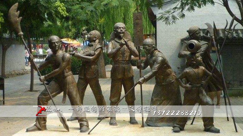 古代杂技雕塑,铸铜人物雕像,纯铜雕塑