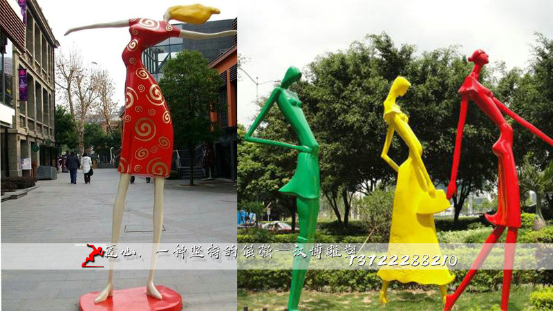 绘彩抽象雕塑,铸铜人物雕像,纯铜雕塑