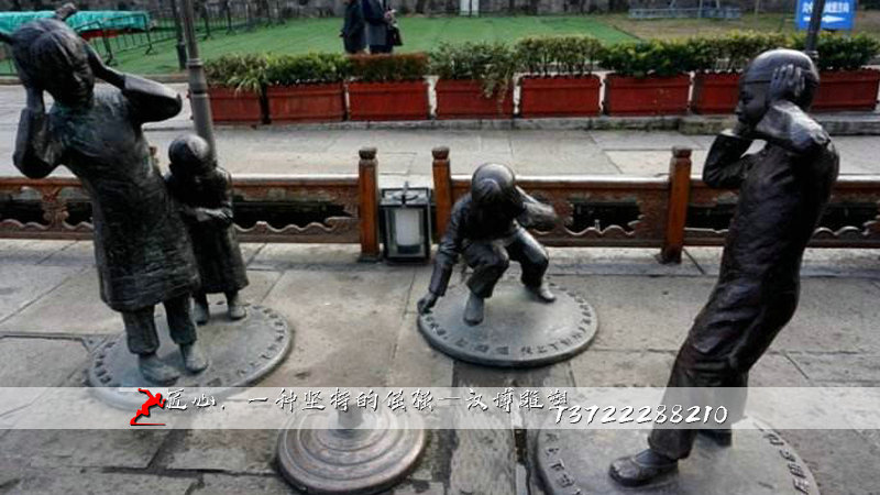 童趣人物铜雕,铸铜人物雕像,纯铜雕塑