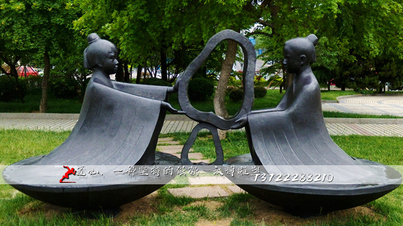 铸铜人物雕塑,孔子让梨雕像,黄铜雕塑