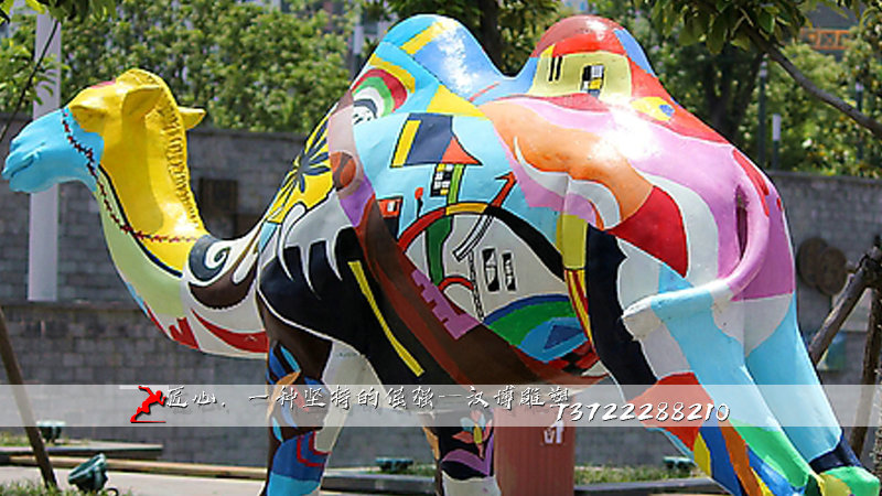 铸铜雕塑,绘彩骆驼雕像,黄铜雕塑