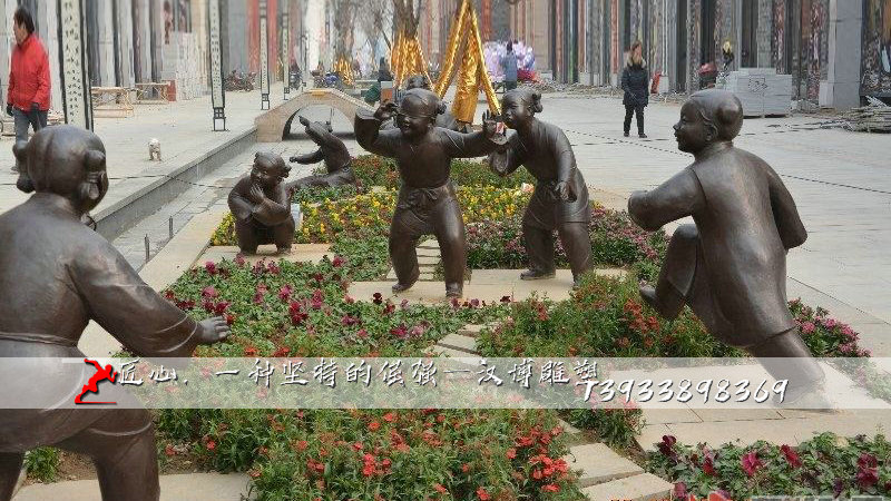 铸铜雕塑,小孩捉迷藏雕像,铸铜雕塑加工