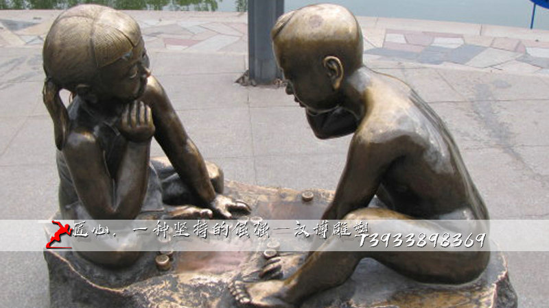 铸铜雕塑,小孩玩耍雕塑,纯铜雕像
