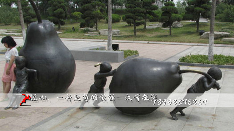 铸铜雕塑,公园童趣雕像,黄铜人物雕像