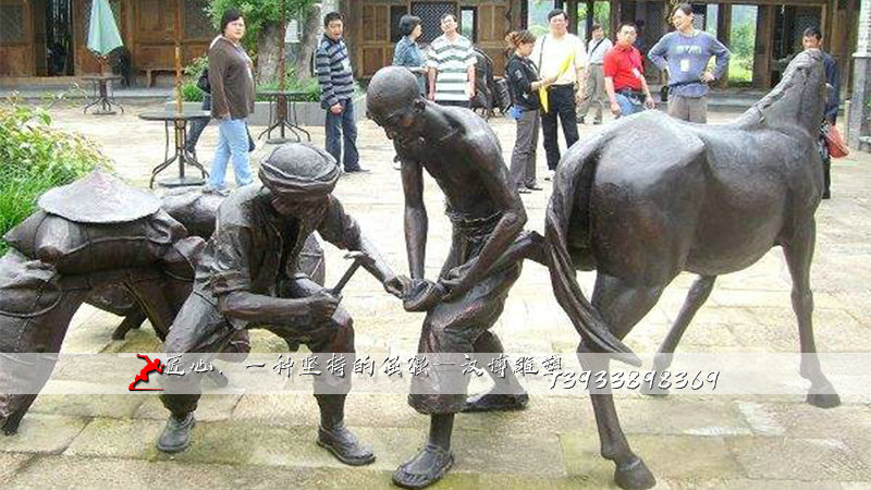 铸铜雕塑,茶马文化铜雕,铸铜雕塑加工