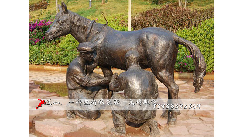 铸铜马帮雕塑,园林景观铜雕,铸铜雕塑厂家