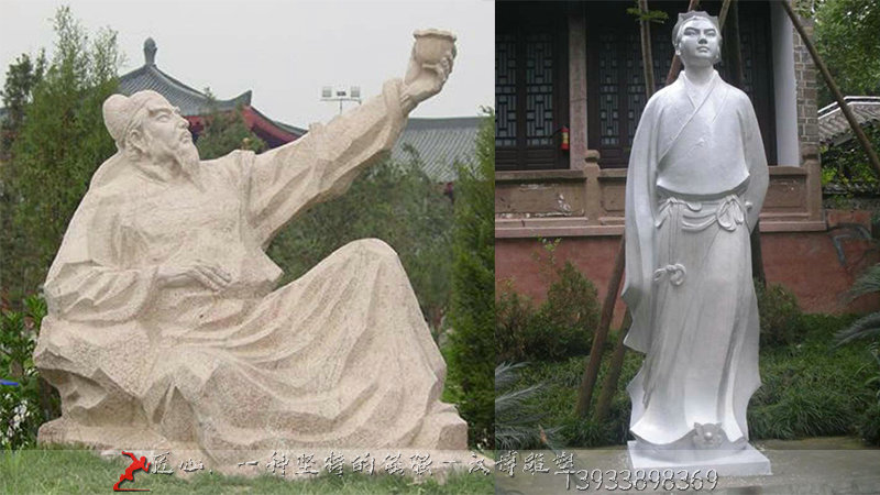 古人物铜雕,李白石雕像,铸铜雕塑厂家