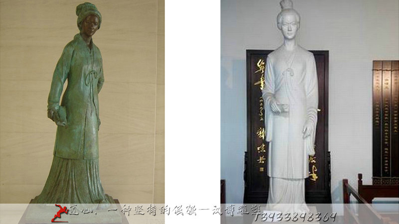 铸铜雕塑,李清照雕像,铸铜人物雕像