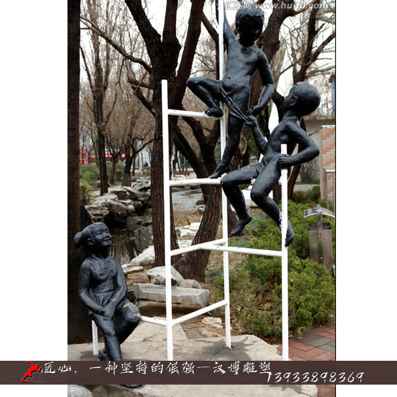 铸铜人物雕像,攀高人物雕像,黄铜雕塑