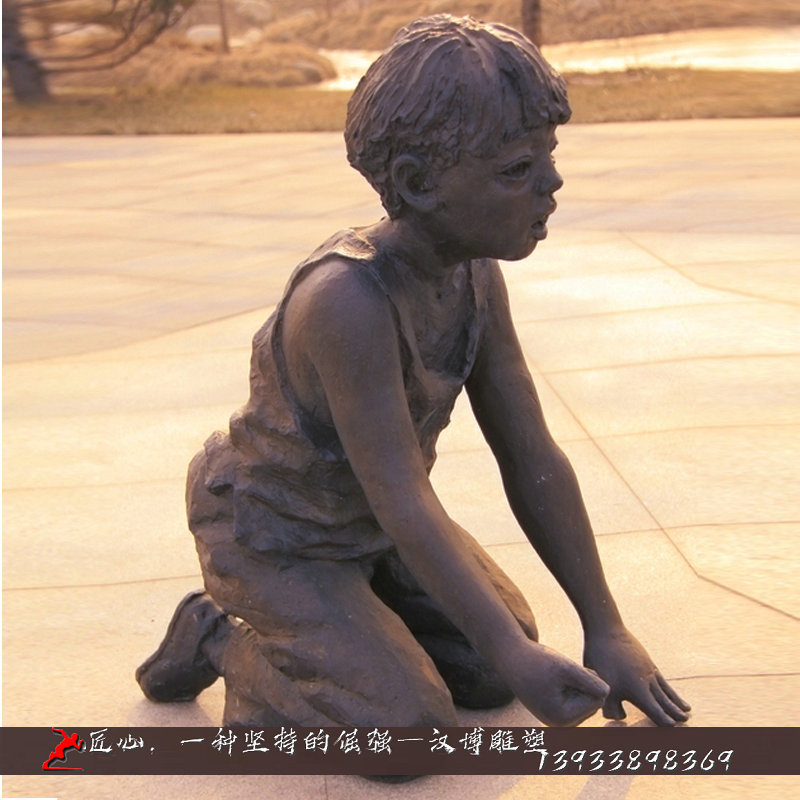 铸铜雕塑,纯铜人物雕像,童趣文化雕塑