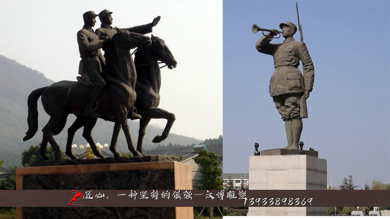 铸铜雕塑,吹号角雕像,广场景观雕塑