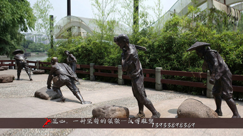 铸铜雕塑,纤夫景观雕像,铸铜雕塑厂家