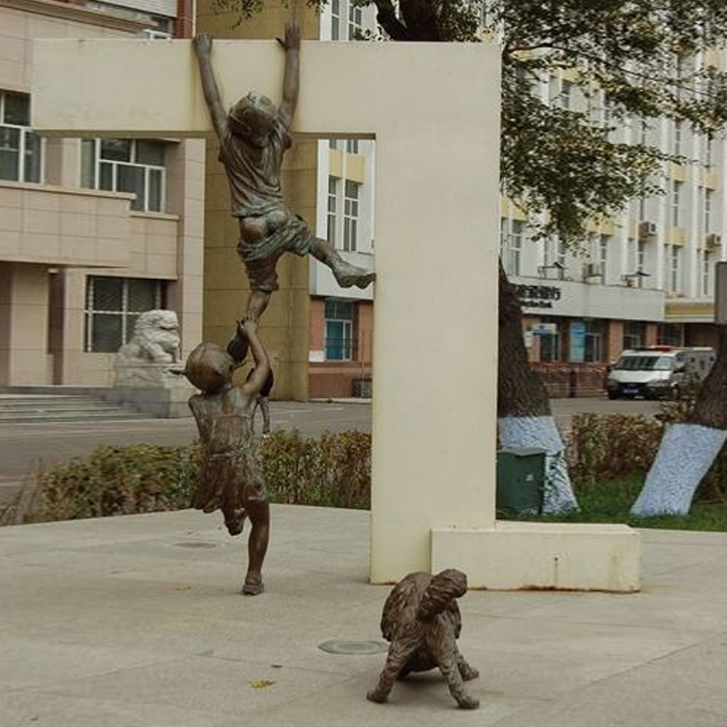 铸铜人物雕塑,童趣文化雕像,铸铜雕塑厂家