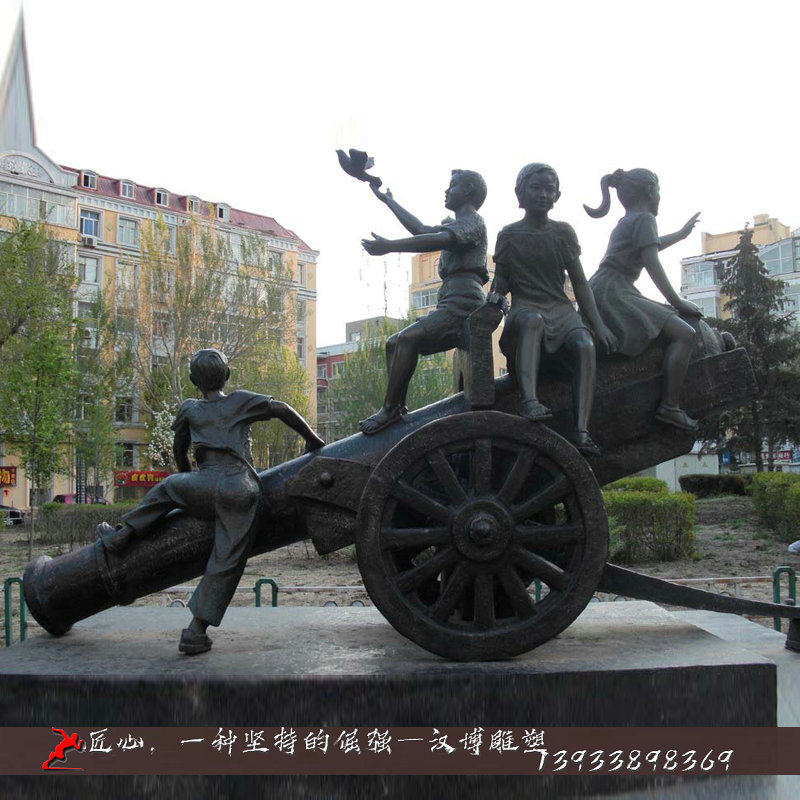 铸铜雕塑,童趣文化雕像,纯铜人物雕塑