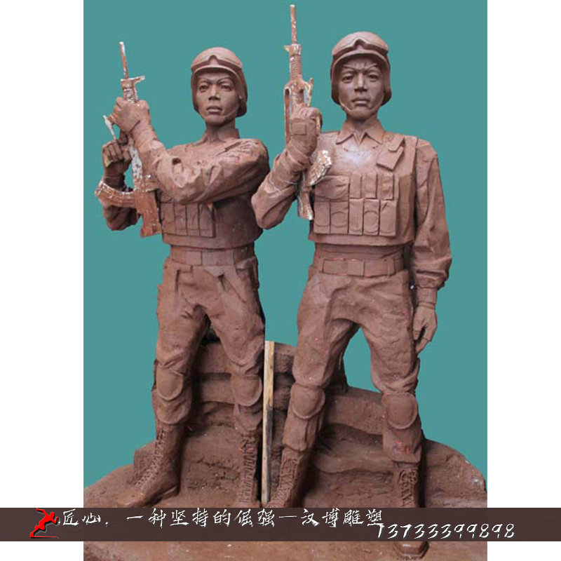 铸铜人物雕塑,纯铜人物雕像,革命战士铜雕