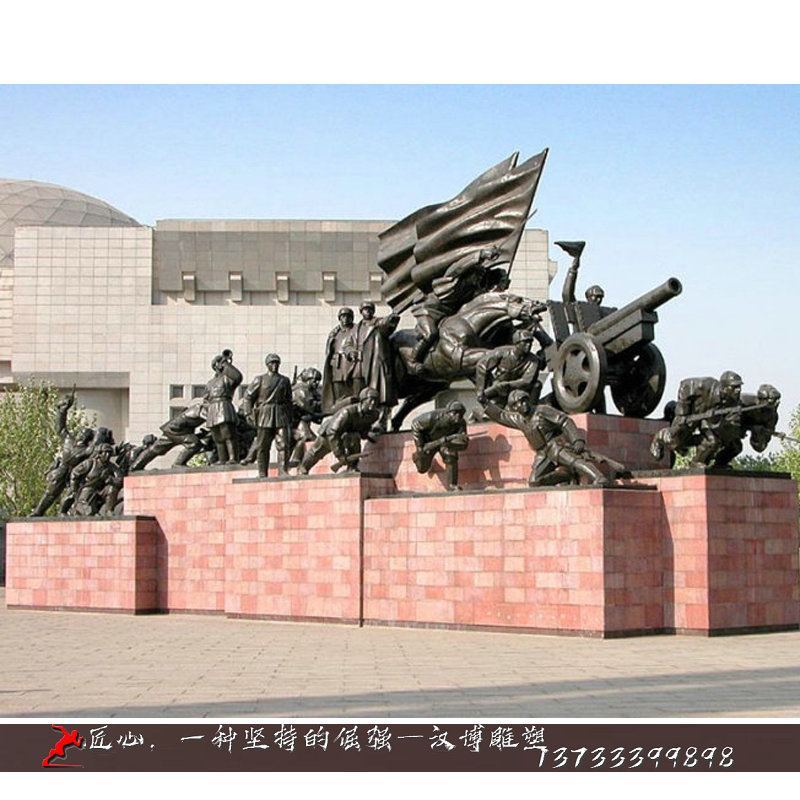 铸铜人物雕塑,战士冲锋雕塑,铸铜人物雕像