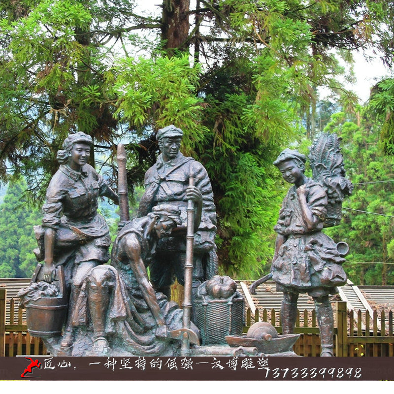 铸铜人物雕塑,井冈山军人雕像,铸铜雕塑厂家